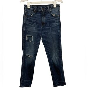 Lucky Brand Jeans Womens 4 27 High Rise Tomboy Straight Cone Denim Destressed